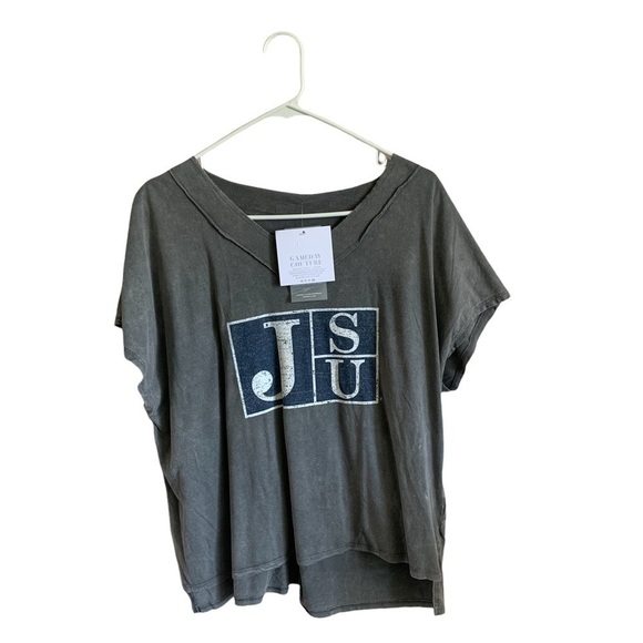 JSU Jackson State University Women’s Burnout Gray Block T-shirt Size XS - Picture 4 of 12
